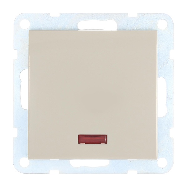Переключатель 1-клавишный Экопласт на 2 направления c индикатором (схема 6L) 16A 250B LK60, бежевый