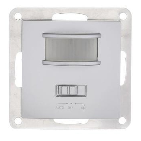 Датчик движения скрытой установки для помещений Экопласт 50-500Вт LK60, серебристый металлик