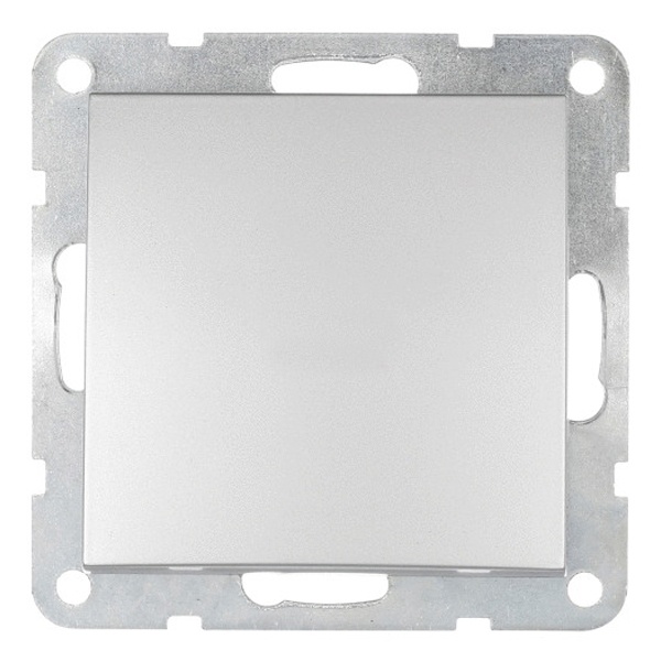 Выключатель 1-клавишный Экопласт (схема 1) 16 A, 250 B LK60, серебристый металлик