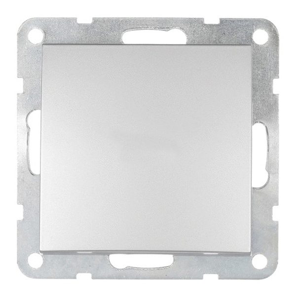 Переключатель 1-клавишный Экопласт, перекрестный (схема 7) 16 A, 250 B LK60, серебристый металлик