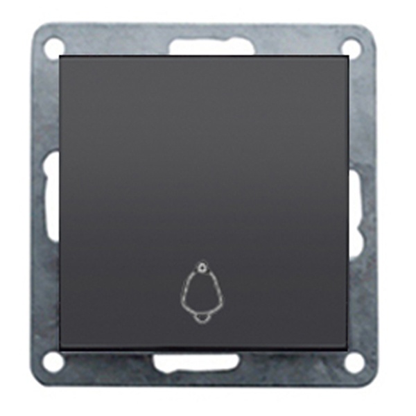 Выключатель-кнопка 1-клавишный Экопласт (схема 1Т) 10 A, 250 B LK60, черный бархат