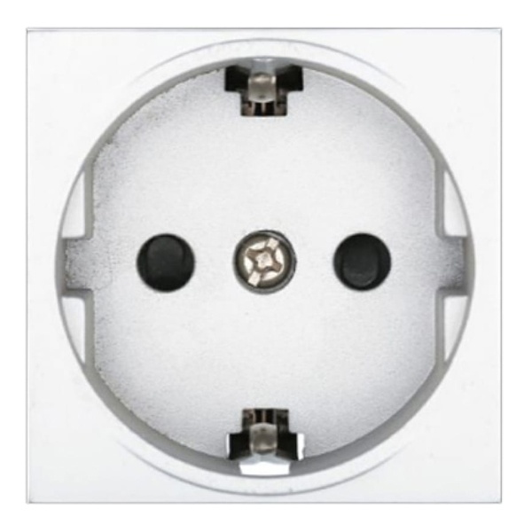 Розетка с заземлением Экопласт LK45, со шторками матовая серебристый металлик