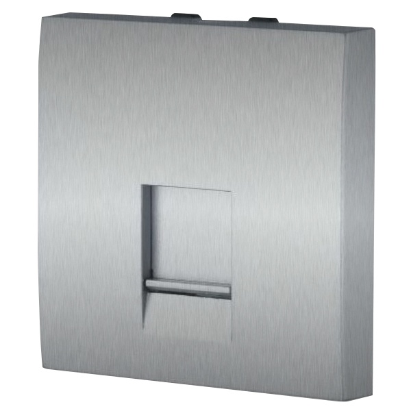 Накладка для розеток Экопласт RJ-12 и RJ-45 LK45, 45х45мм серебристый металлик