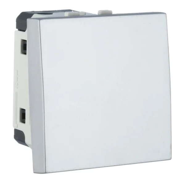 Переключатель Экопласт 45х45 мм LK45 16A, 250B серебристый металлик