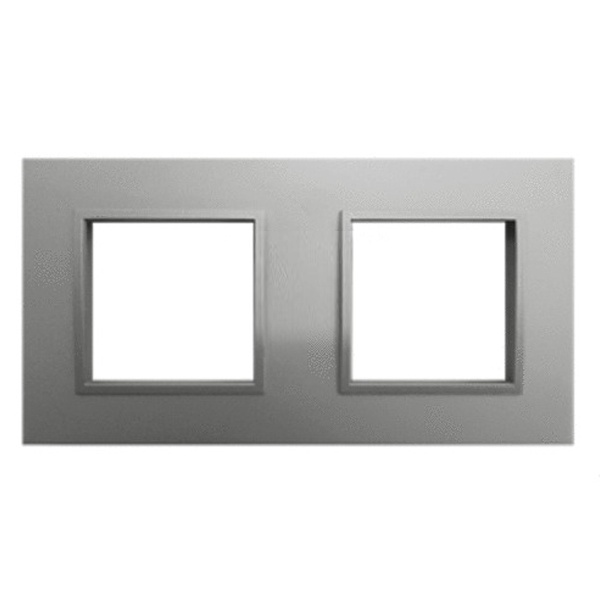 Рамка 2-постовая Экопласт LK45 из натурального анодированного алюминия