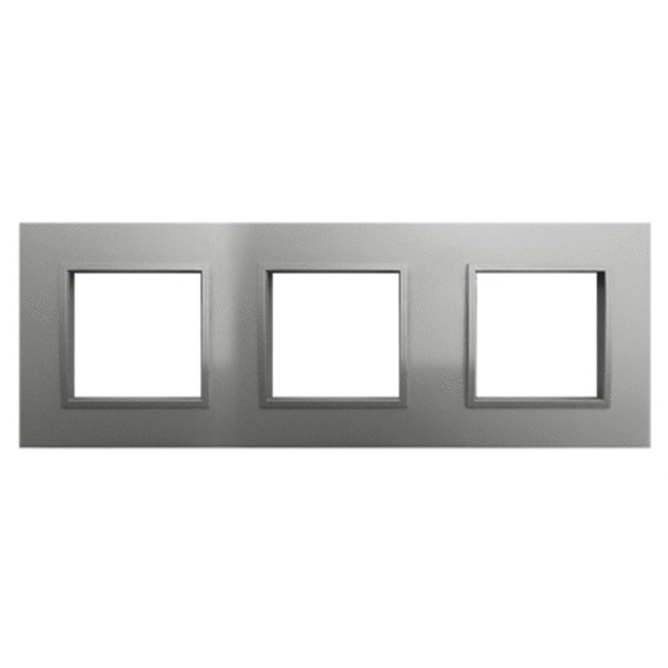 Рамка 3-постовая Экопласт LK45 из натурального анодированного алюминия