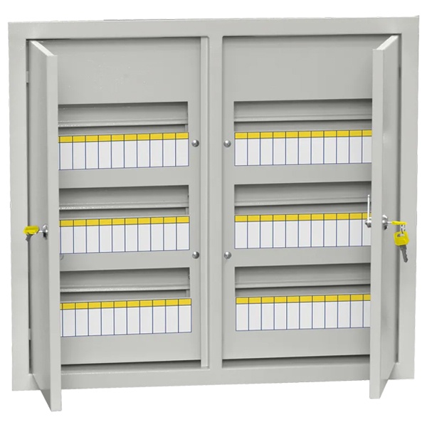 Корпус металлический ИЭК Titan3 ЩРв-72з-3 (2х3х12) модулей 2 двери УХЛ3 IP31 серый