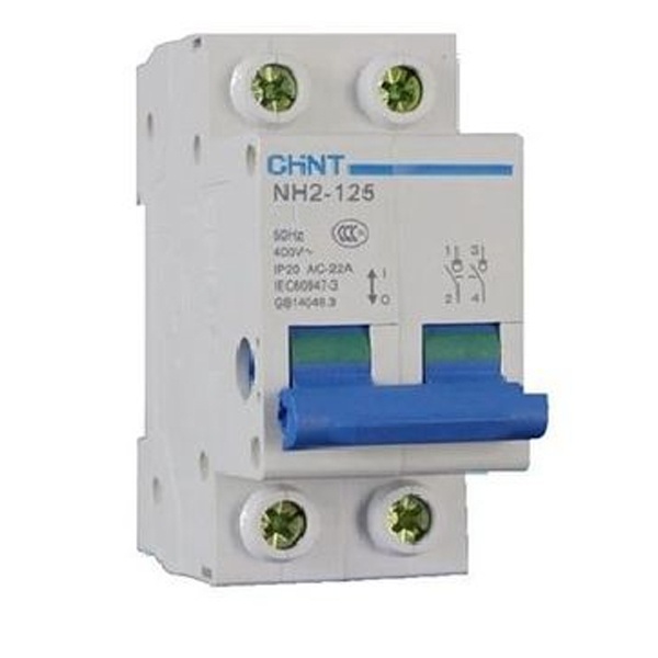Рубильник модульный Chint NH2-125 2P 63A однофазный (выключатель нагрузки)
