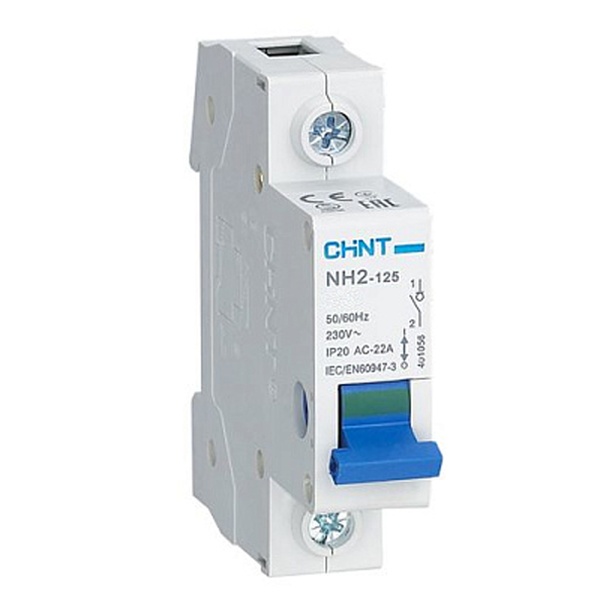 Рубильник модульный Chint NH2-125 1P 100A однофазный (выключатель нагрузки)