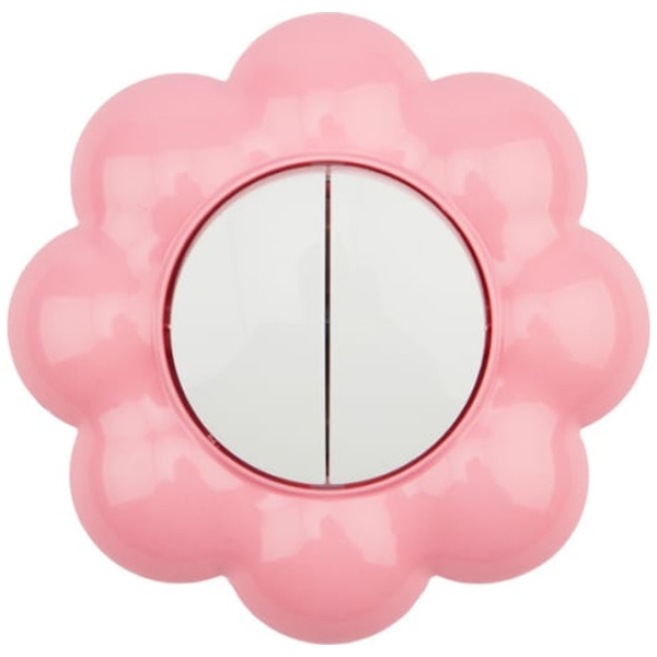 Выключатель двухклавишный Kranz HAPPY Цветок скрытой установки, белый/розовый