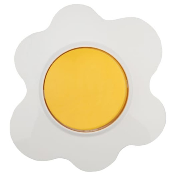 Выключатель одноклавишный Kranz HAPPY Яичница скрытой установки, желтый/белый