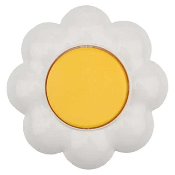 Выключатель одноклавишный Kranz HAPPY Ромашка скрытой установки, желтый/белый