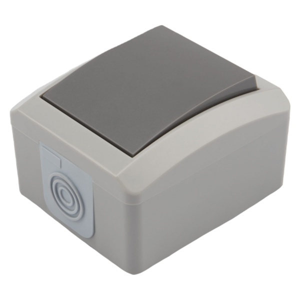 Переключатель проходной открытой установки Kranz Industrial IP54 серый