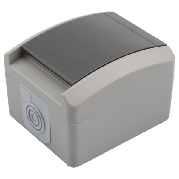 Розетка Kranz Industrial одноместная открытой установки с заземлением 2П+3 IP54 серый