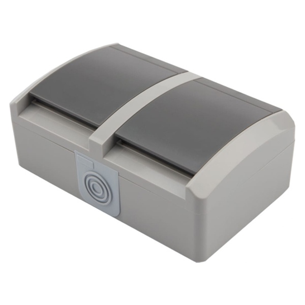 Блок из 2 розетки Kranz Industrial 2х2П+3 горизонтальный открытой установки IP54 серый