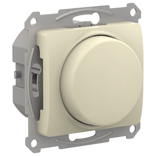 Светорегулятор SE Glossa (диммер) поворотно-нажимной 400Вт LED RC механизм, бежевый