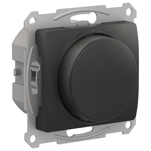 Светорегулятор SE Glossa (диммер) поворотно-нажимной 400Вт LED RC механизм, антрацит