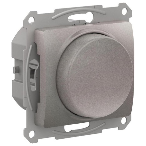 Светорегулятор SE Glossa (диммер) поворотно-нажимной 400Вт LED RC механизм, платина