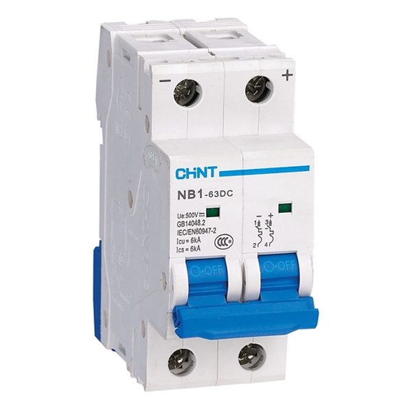 Автоматический выключатель постоянного тока Chint NB1-63DC 2P С20А DC500В 6kA (автомат электрический)
