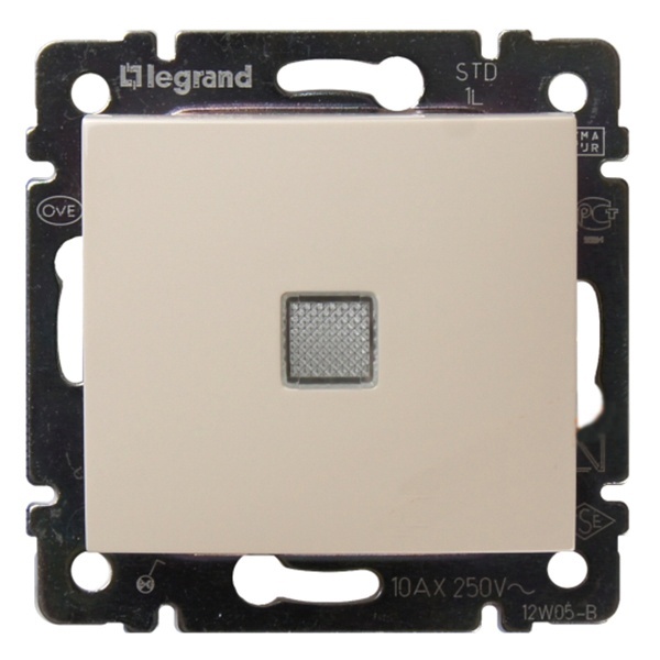 Переключатель Legrand Valena с подсветкой слоновая кость (774326 в индивидуальной упаковке) (бежевый)