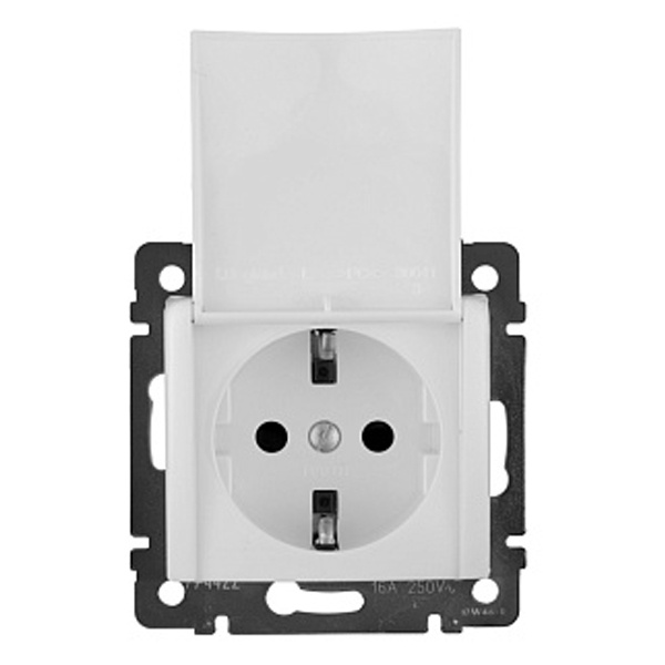 Розетка с крышкой Legrand Valena с заземлением белая (774422 в индивидуальной упаковке)
