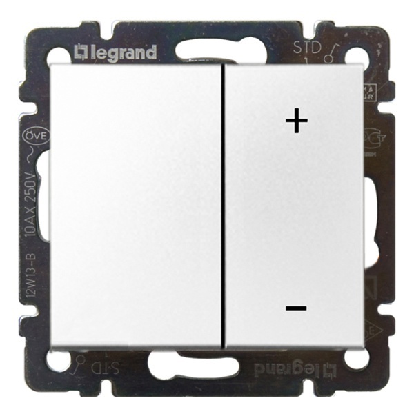 Светорегулятор Legrand Valena нажимной 600W белый (770074 в индивидуальной упаковке)