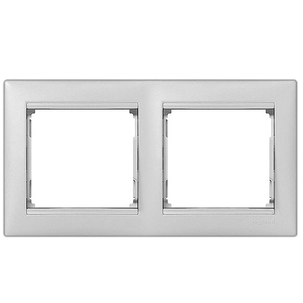 Рамка Legrand Valena 2 поста алюминий (770152 в индивидуальной упаковке)