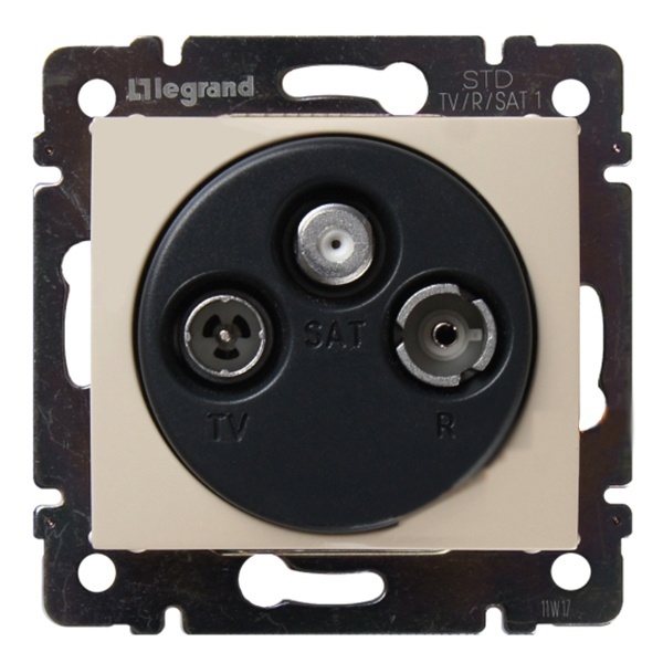 Розетка телевизионная Legrand Valena TV-FM-SAT оконечная 11дБ 2400 МГц слоновая кость (774336 в уп.) (бежевый)