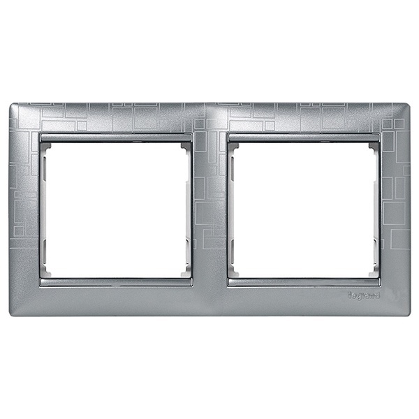 Рамка Legrand Valena 2 поста алюминий модерн (770342 в индивидуальной упаковке)