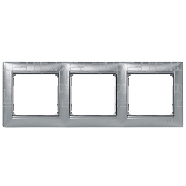 Рамка Legrand Valena 3 поста алюминий модерн (770343 в индивидуальной упаковке)