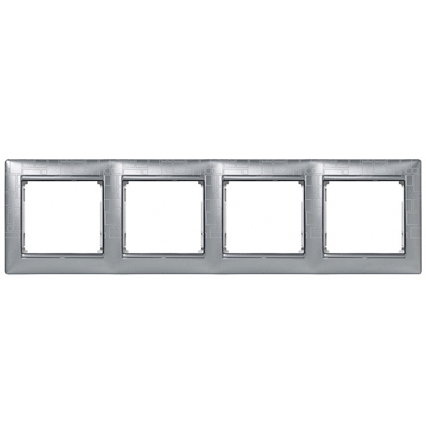 Рамка Legrand Valena 4 поста алюминий модерн (770344 в индивидуальной упаковке)