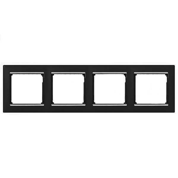 Рамка Legrand Valena 4 поста ноктюрн/серебряный штрих (770394 в индивидуальной упаковке)