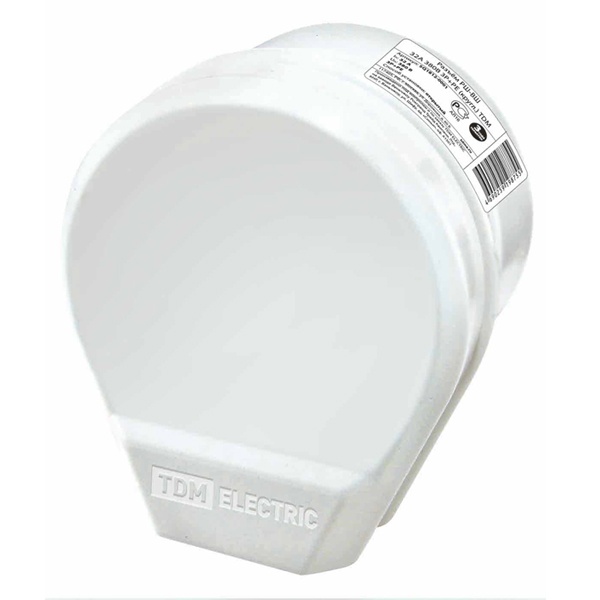 Комплект розетки с вилкой TDM накладной РШ-ВШ 32А 250В 2Р+РЕ круглая белый