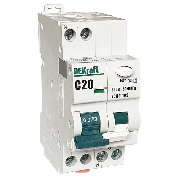 Устройство защиты от дугового пробоя DEKraft УЗДП-103 1P+N C20A 6кА