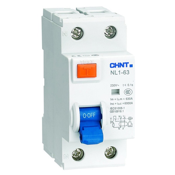 УЗО Chint NL1-63 6kA 2P 16A 10mA тип AC (R) (ВДТ)
