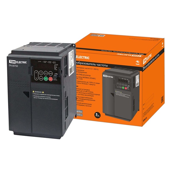 Преобразователь частоты TDM ПЧ-05T50 380В 50Гц выходной ток 13А 1,5-5,5кВт