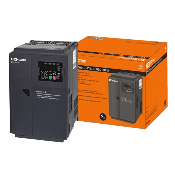 Преобразователь частоты TDM ПЧ-07T50 380В 50Гц выходной ток 17А 2,2-7,5кВт