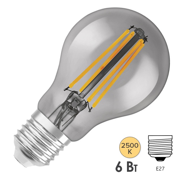 Светодиодная лампа Ledvance Filament Classic A WiFi DIM 44 6W 2500K E27 540Lm d60x105mm