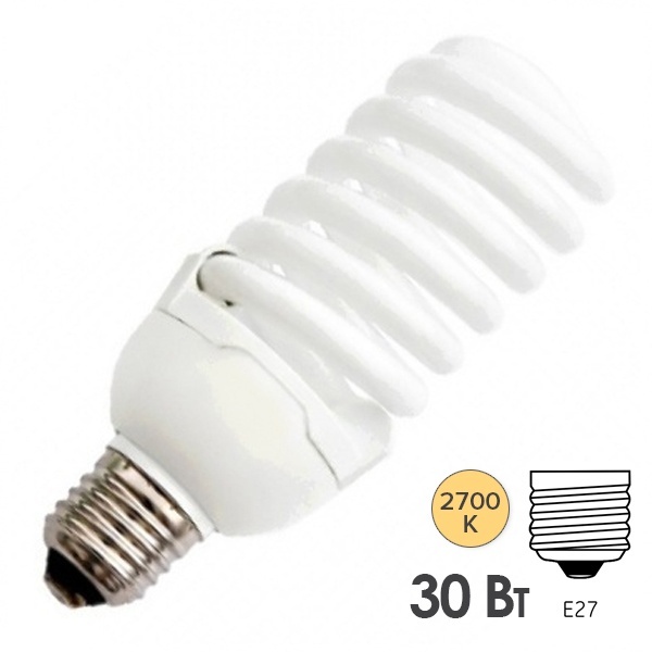 Лампа энергосберегающая Foton ESL QL7 30W 2700K E27 спираль d60x110 теплая
