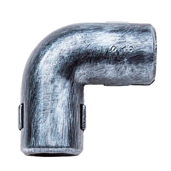 Угол соединительный 90 град для трубы декоративной ПВХ диаметр 16 мм серебряный век [упак. 5шт]