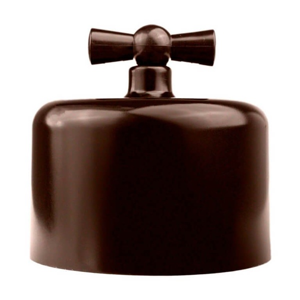 Накладной переключатель 1-клавишный Bironi Ришелье пластик коричневый