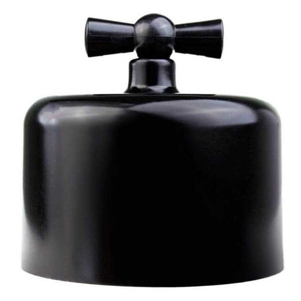 Накладной выключатель 2-клавишный Bironi Ришелье пластик черный