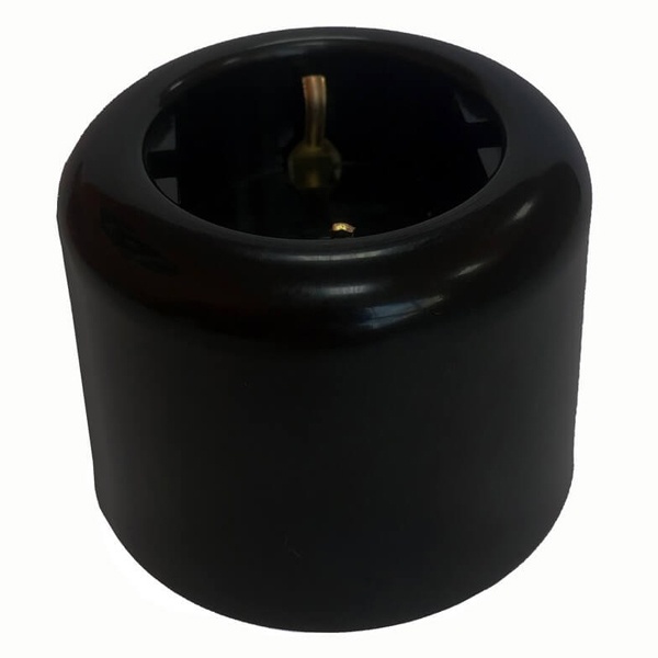 Накладная розетка с заземлением Bironi Ришелье пластик черный