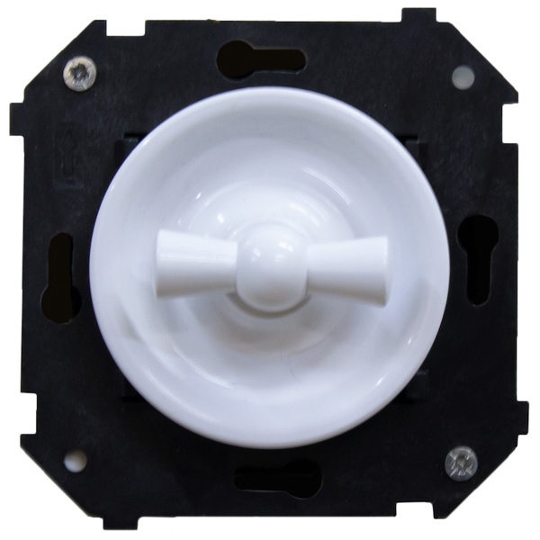 Механизм 1-клавишного выключателя (скрытый монтаж) Bironi Шедель, белый