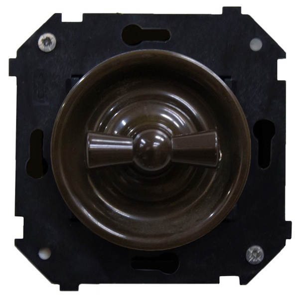 Механизм 1-клавишного выключателя (скрытый монтаж) Bironi Шедель, коричневый