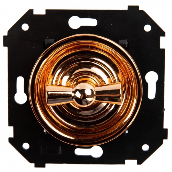 Механизм 2-клавишного выключателя (скрытый монтаж) Bironi Шедель, медь-медь