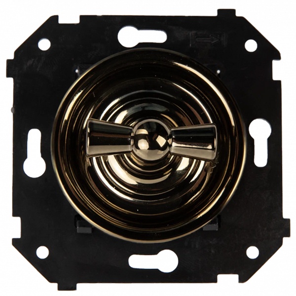 Механизм 2-клавишного выключателя (скрытый монтаж) Bironi Шедель, бронза-бронза