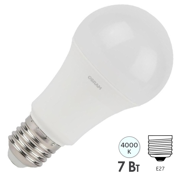 Лампа светодиодная Osram MO LS CLA 7W/840 (60W) 4000K 12-36V E27 FR 600Lm
