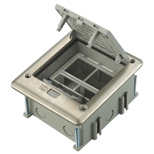 Лючок в пол Donel 6 модулей (2 поста 45х45 мм + 2 поста 22.5х45 мм) IP66 металл (установочный набор)