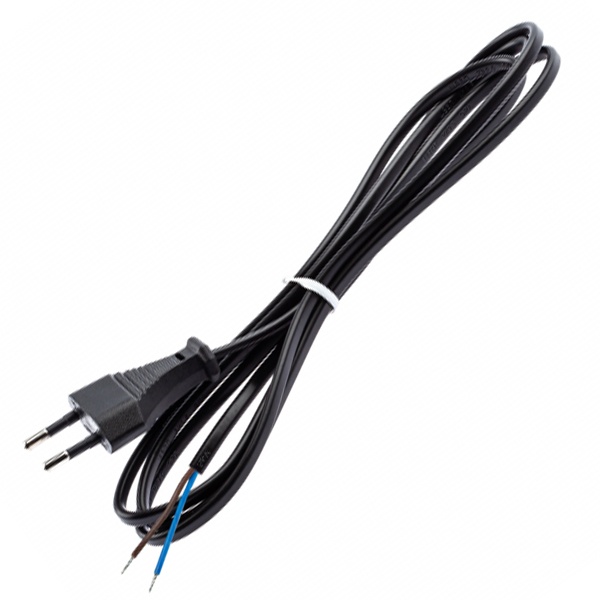 Шнур для бра ЭРА UX-ШВВП-1,8m-B ШВВП 2x0,5мм2 1,8м черный